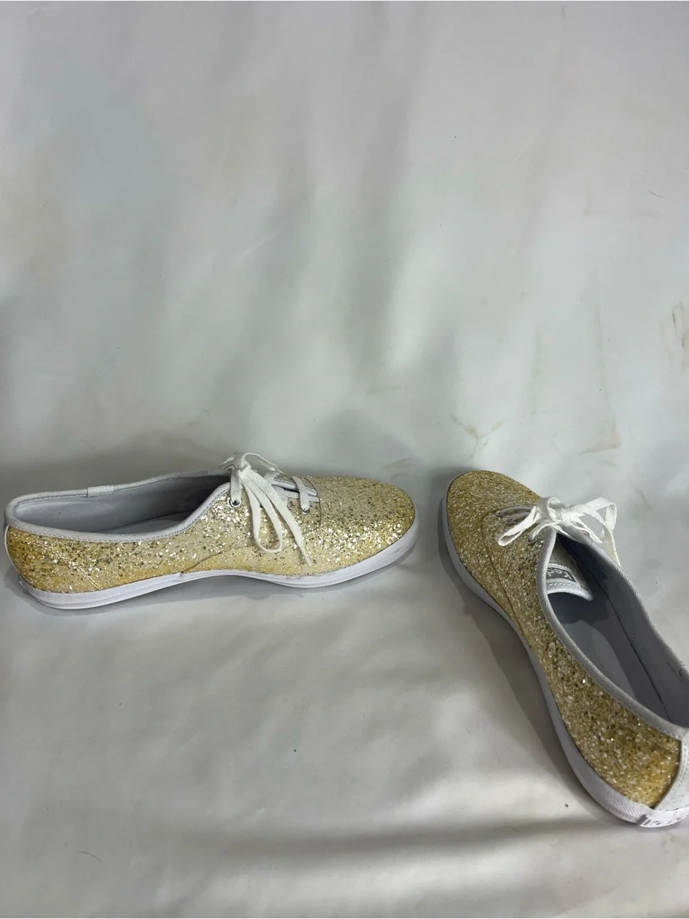 KEDS Champion Glitter Celebrations Low-Top Lace Up Sneakers Gold/white Sz 9